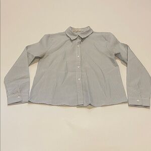 Nili Lotan Raphael Blue and White Striped Button DownTop XS